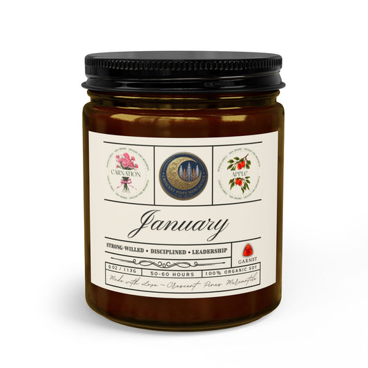 January Birth Month Candle Gift Set with Matches & Wick Trimmer