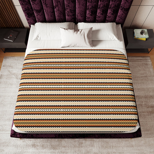 Cozy Striped Sherpa Blanket: Reversible Neutral Throw for Home & Gifting