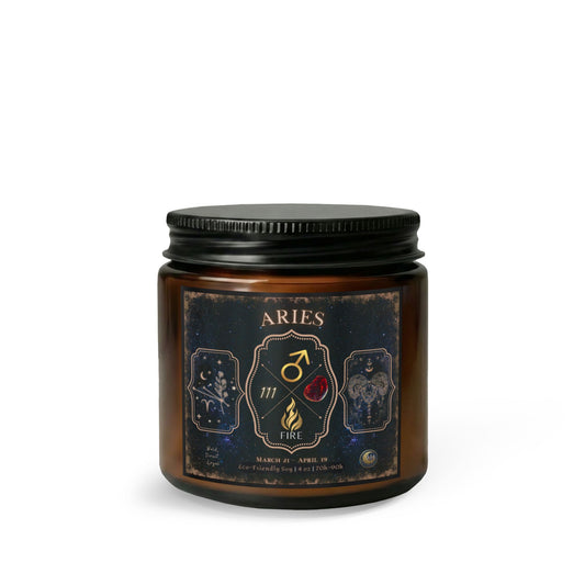 Aries Zodiac Candle Gift Set with Matches & Wick Trimmer