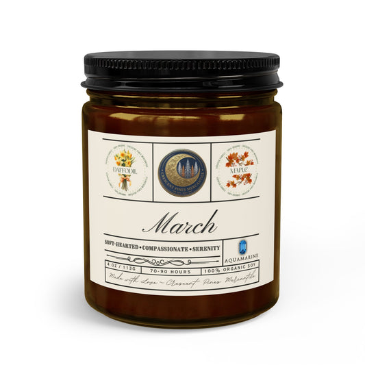 March Birth Month Candle Gift Set with Matches & Wick Trimmer