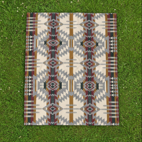 Velveteen Blanket: Southwestern Reversible Geometric Throw