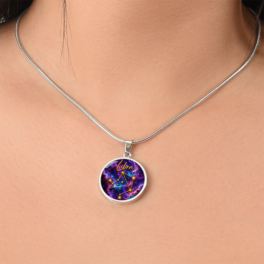 Constellation Astrology Birth Sign Pendant Necklace: Libra