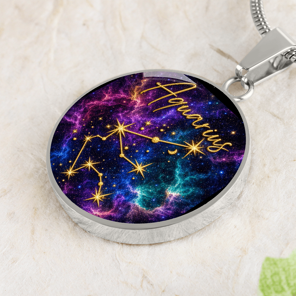 Constellation Astrology Birth Sign Pendant Necklace: Aquarius