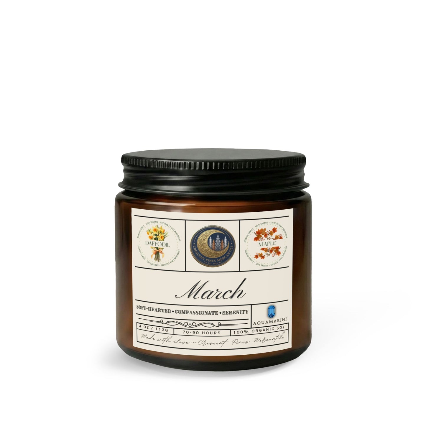 March Birth Month Candle Gift Set with Matches & Wick Trimmer