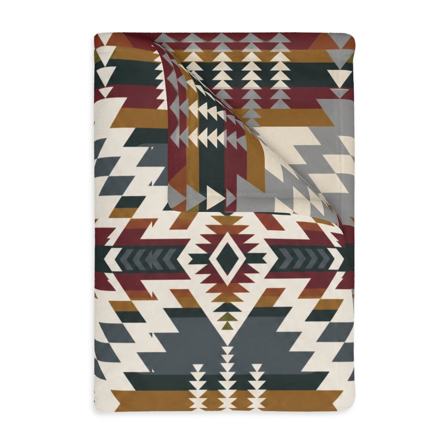 Velveteen Blanket: Southwestern Reversible Geometric Throw