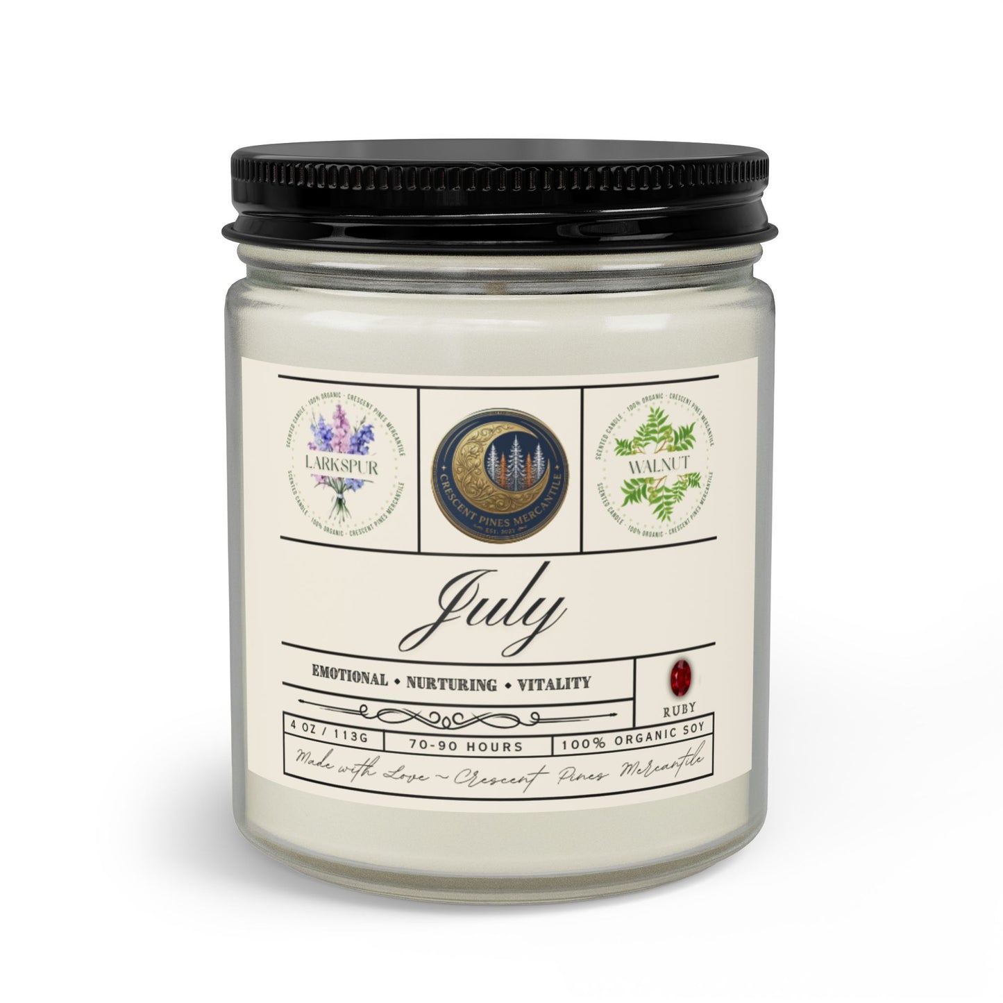 July Birth Month Candle Gift Set with Matches & Wick Trimmer