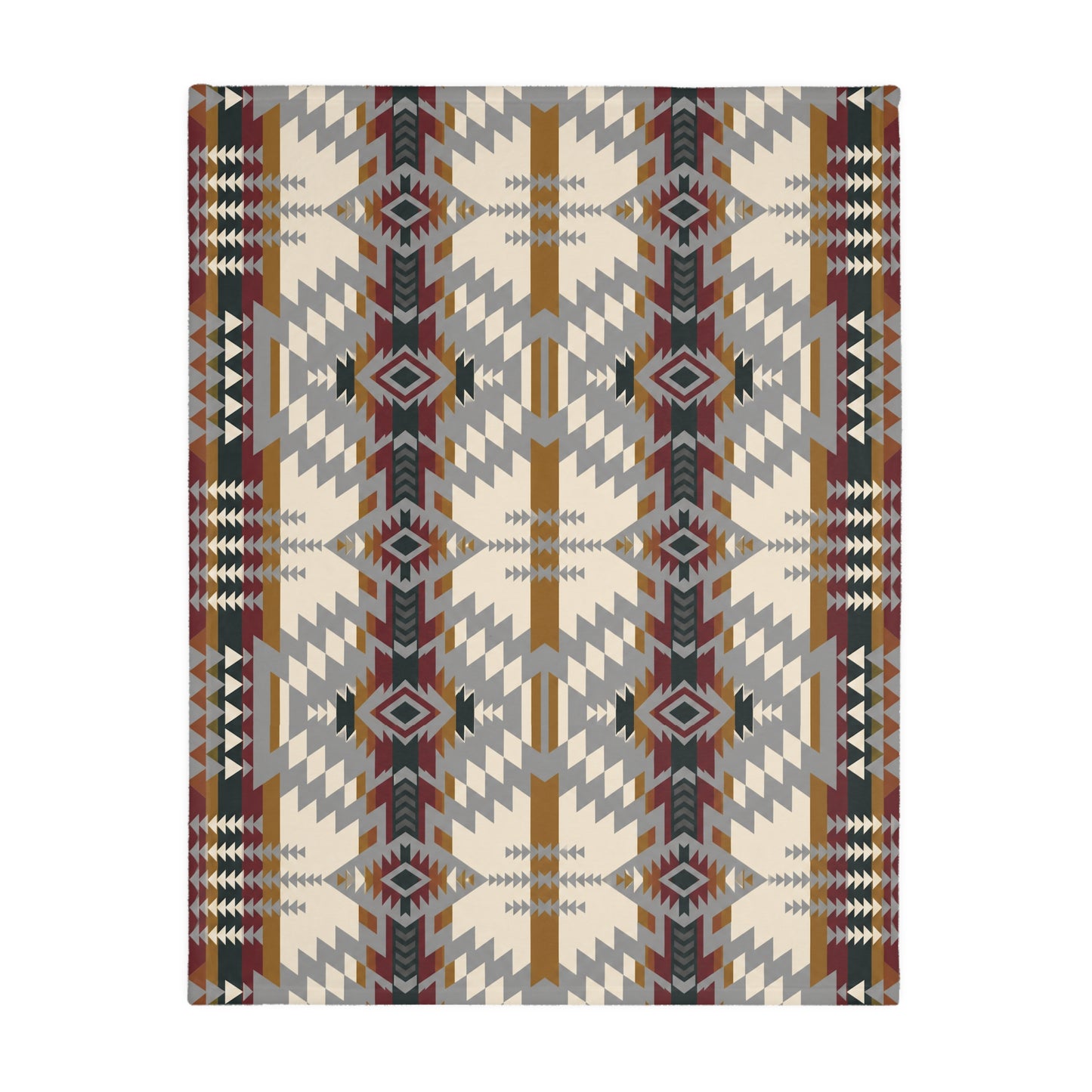 Velveteen Blanket: Southwestern Reversible Geometric Throw