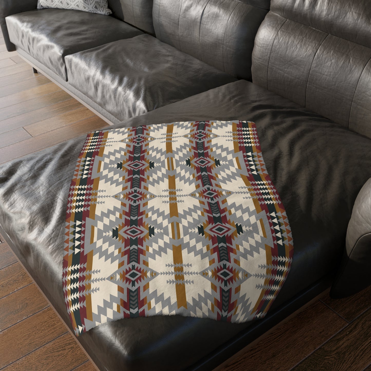Velveteen Blanket: Southwestern Reversible Geometric Throw