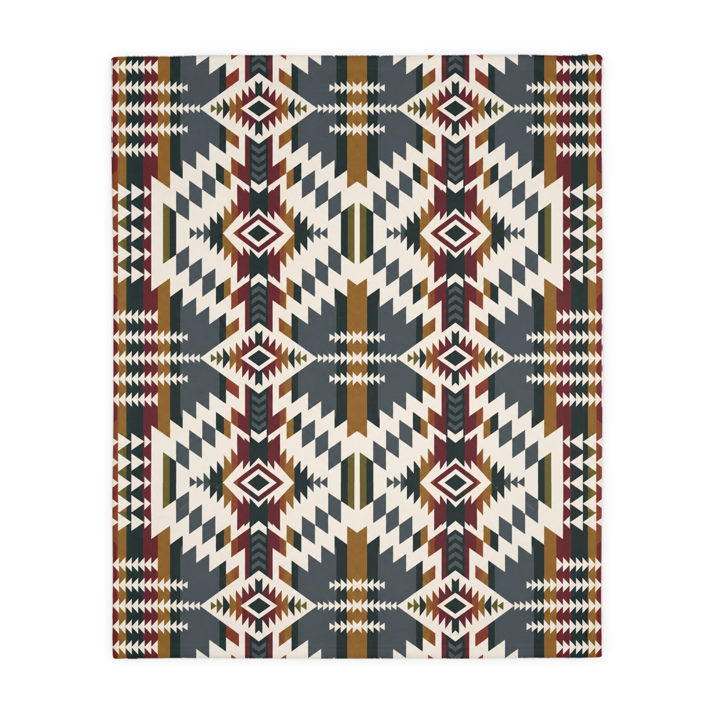Velveteen Blanket: Southwestern Reversible Geometric Throw
