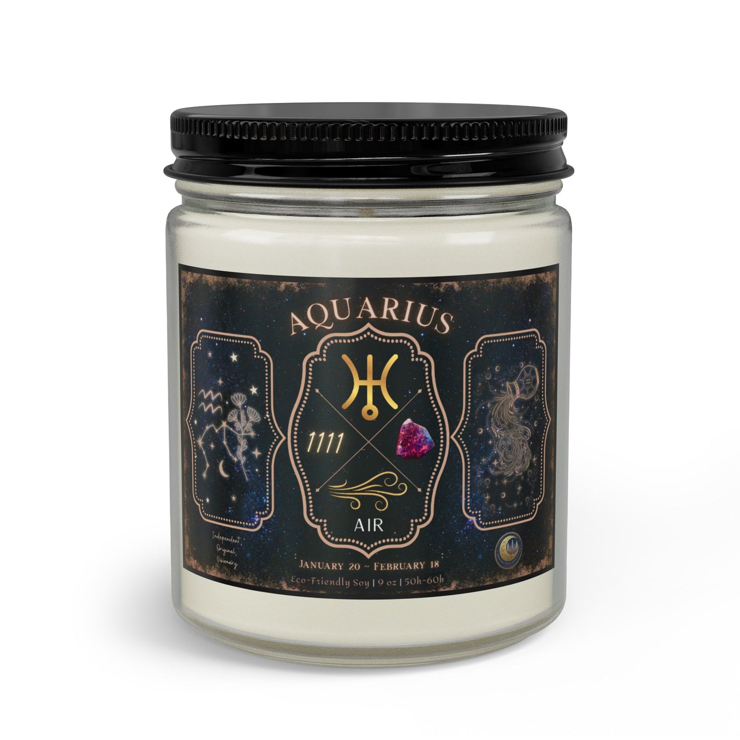 Aquarius Zodiac Candle Gift Set with Matches & Wick Trimmer