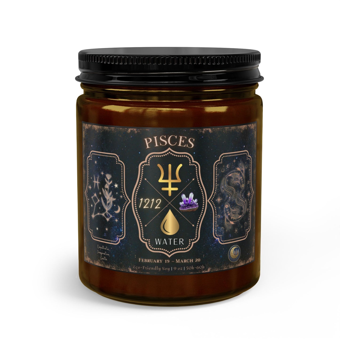 *Pisces Zodiac Candle Gift Set with Matches & Wick Trimmer