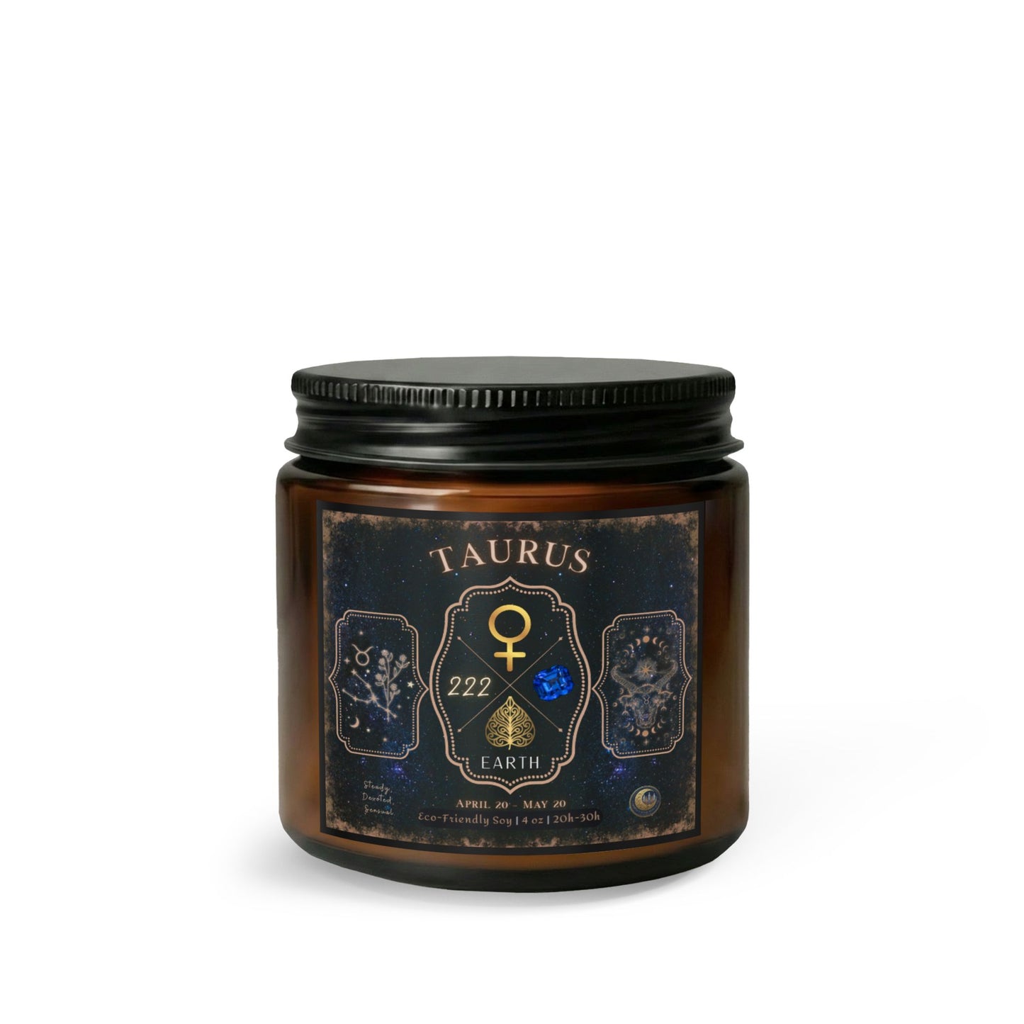 Taurus Zodiac Candle Gift Set with Matches & Wick Trimmer