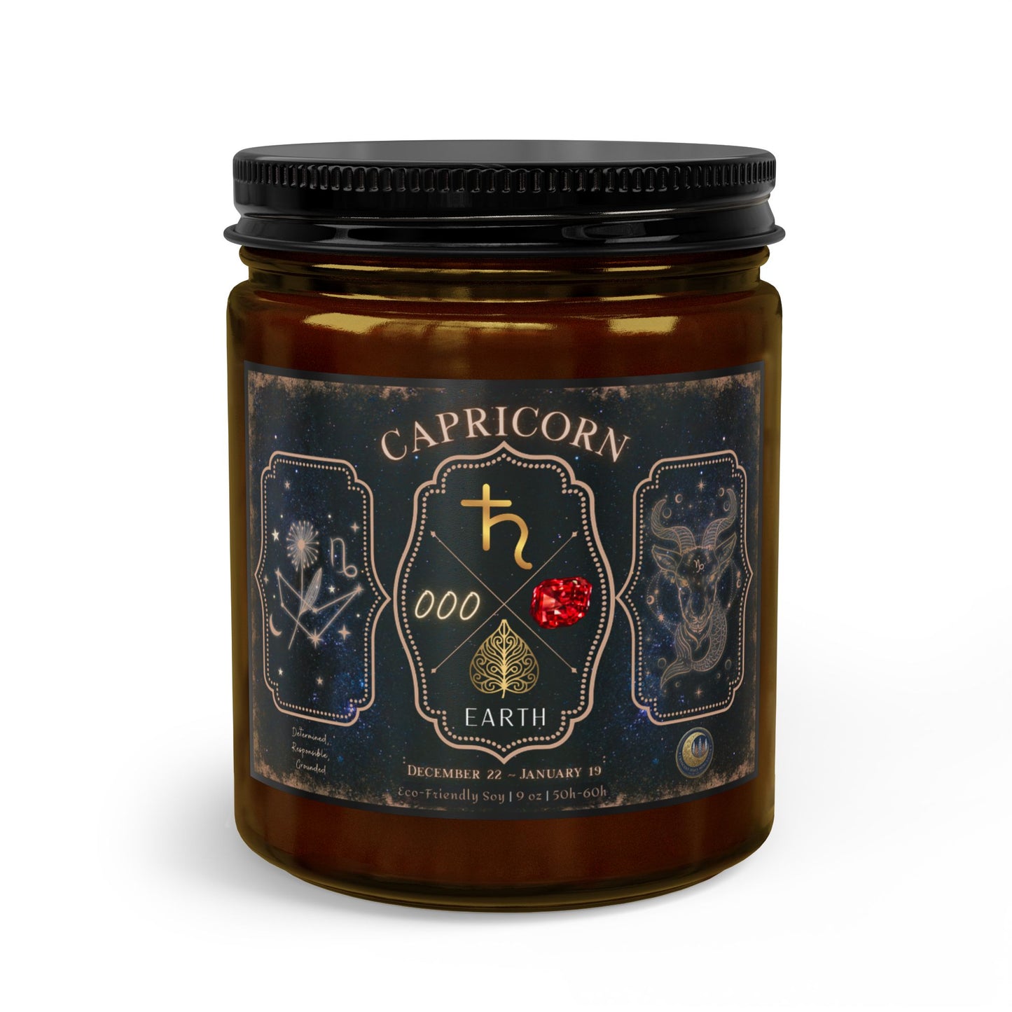 Capricorn Zodiac Candle Gift Set with Matches & Wick Trimmer