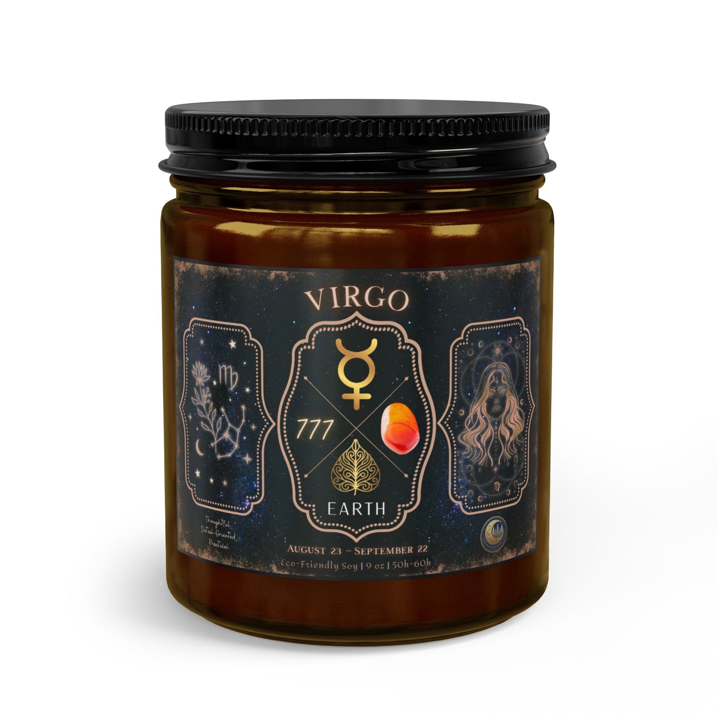 Virgo Zodiac Candle Gift Set with Matches & Wick Trimmer