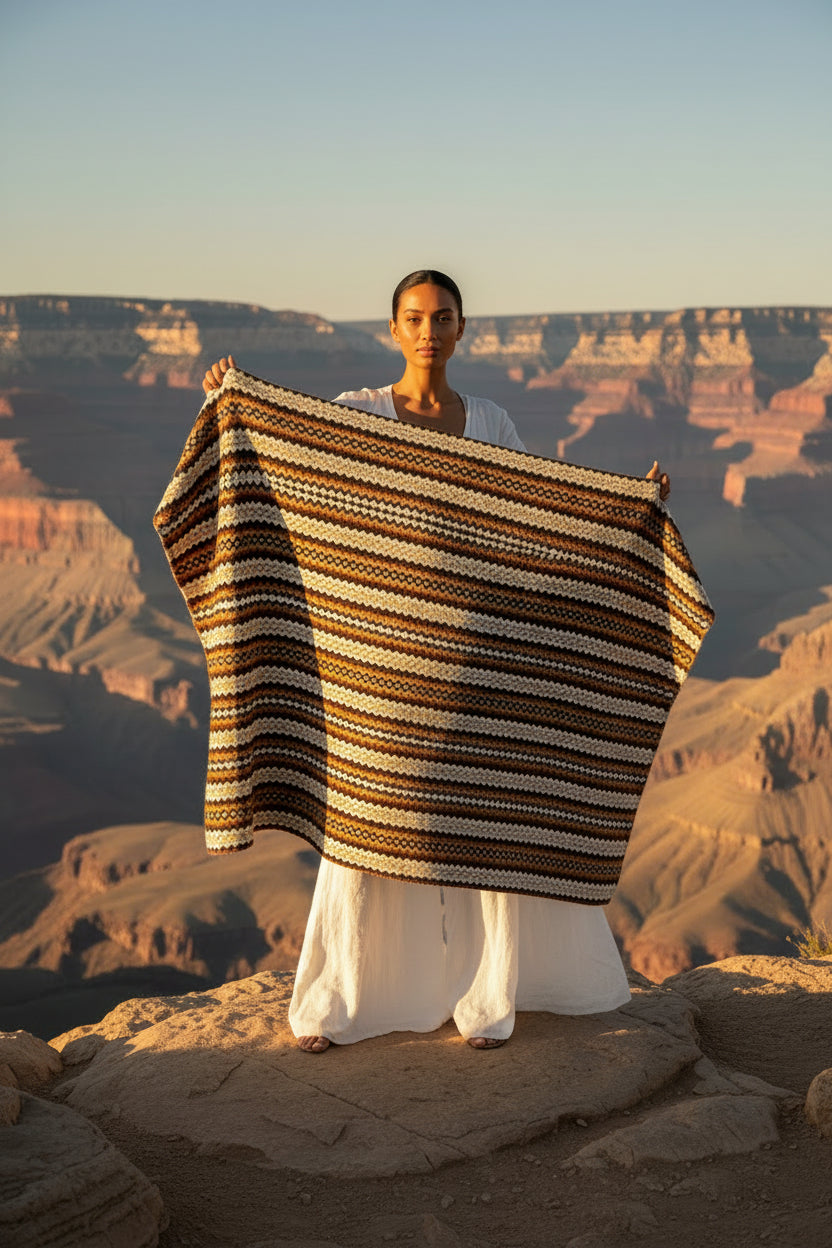 Cozy Striped Sherpa Blanket: Reversible Neutral Throw for Home & Gifting