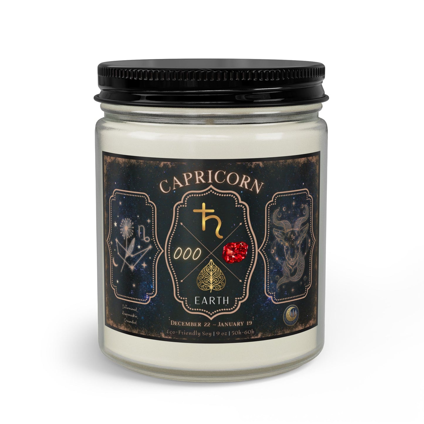 Capricorn Zodiac Candle Gift Set with Matches & Wick Trimmer