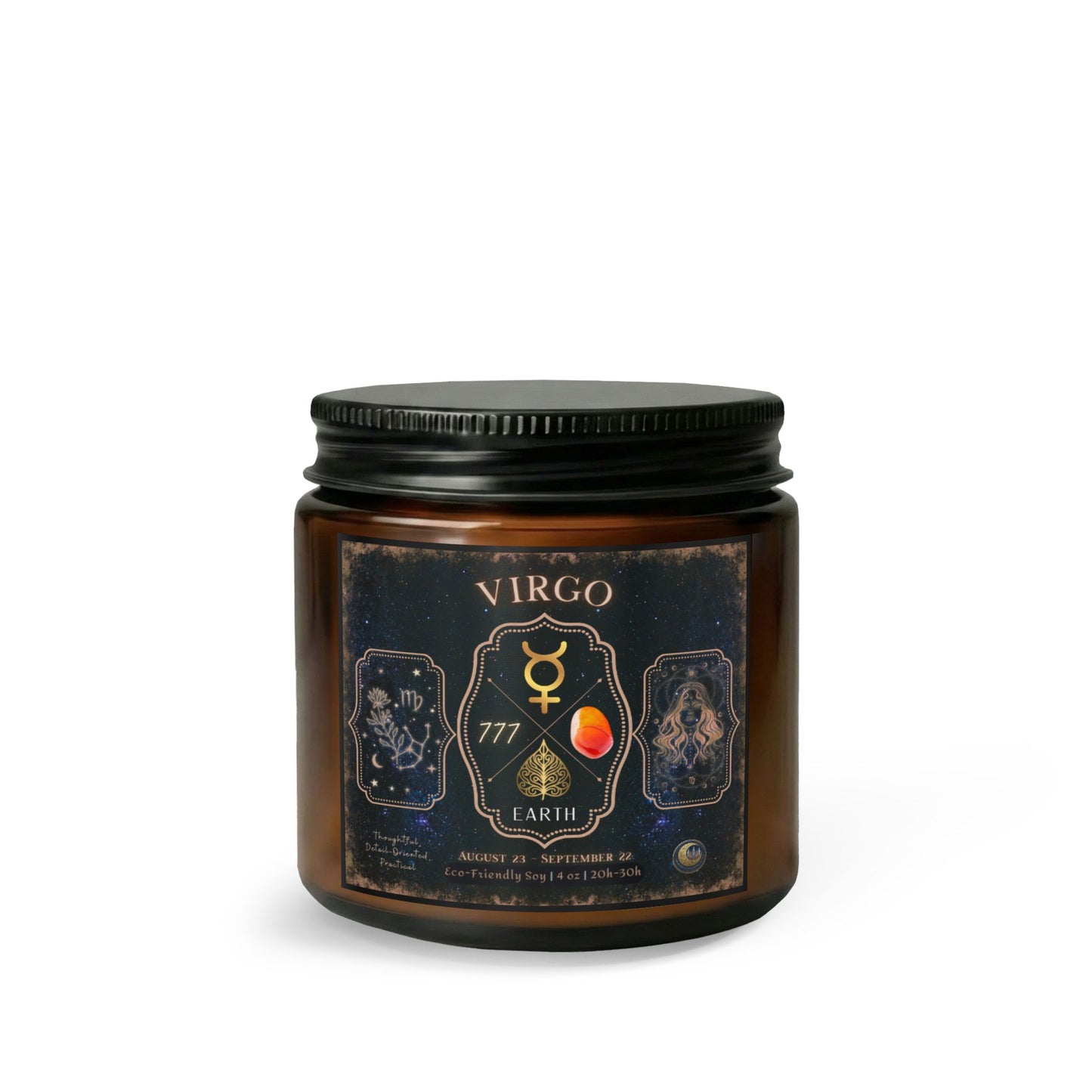 Virgo Zodiac Candle Gift Set with Matches & Wick Trimmer
