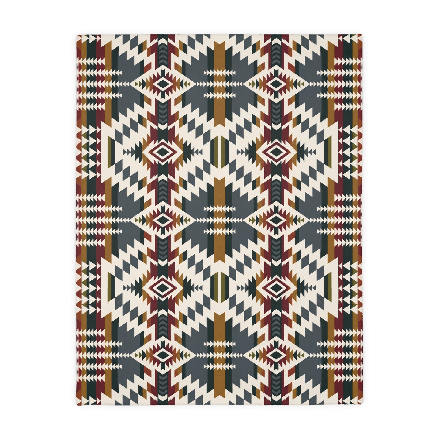 Velveteen Blanket: Southwestern Reversible Geometric Throw