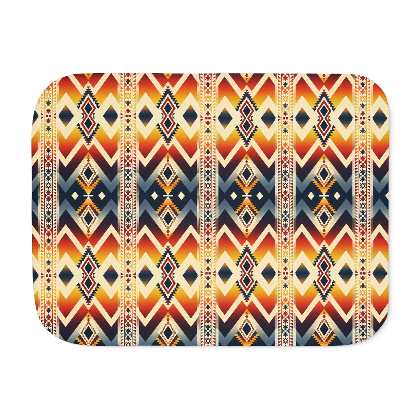 *Southwest Pattern Sherpa Blanket: Cozy Reversible Boho Throw