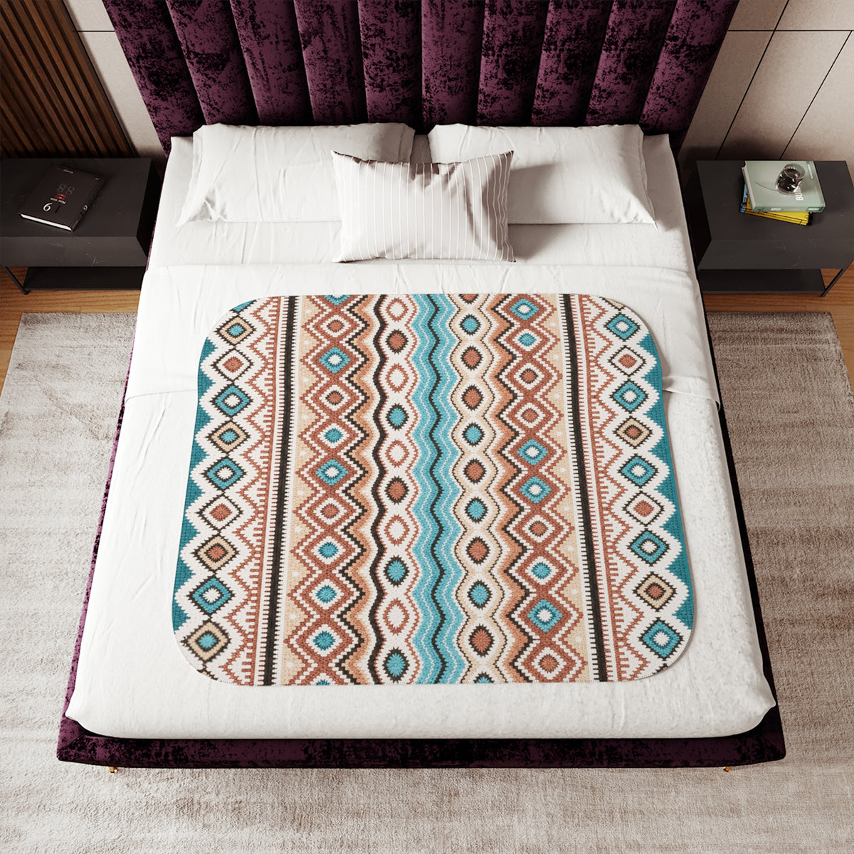Southwest Pattern Sherpa Blanket: Cozy Aztec-Inspired Throw