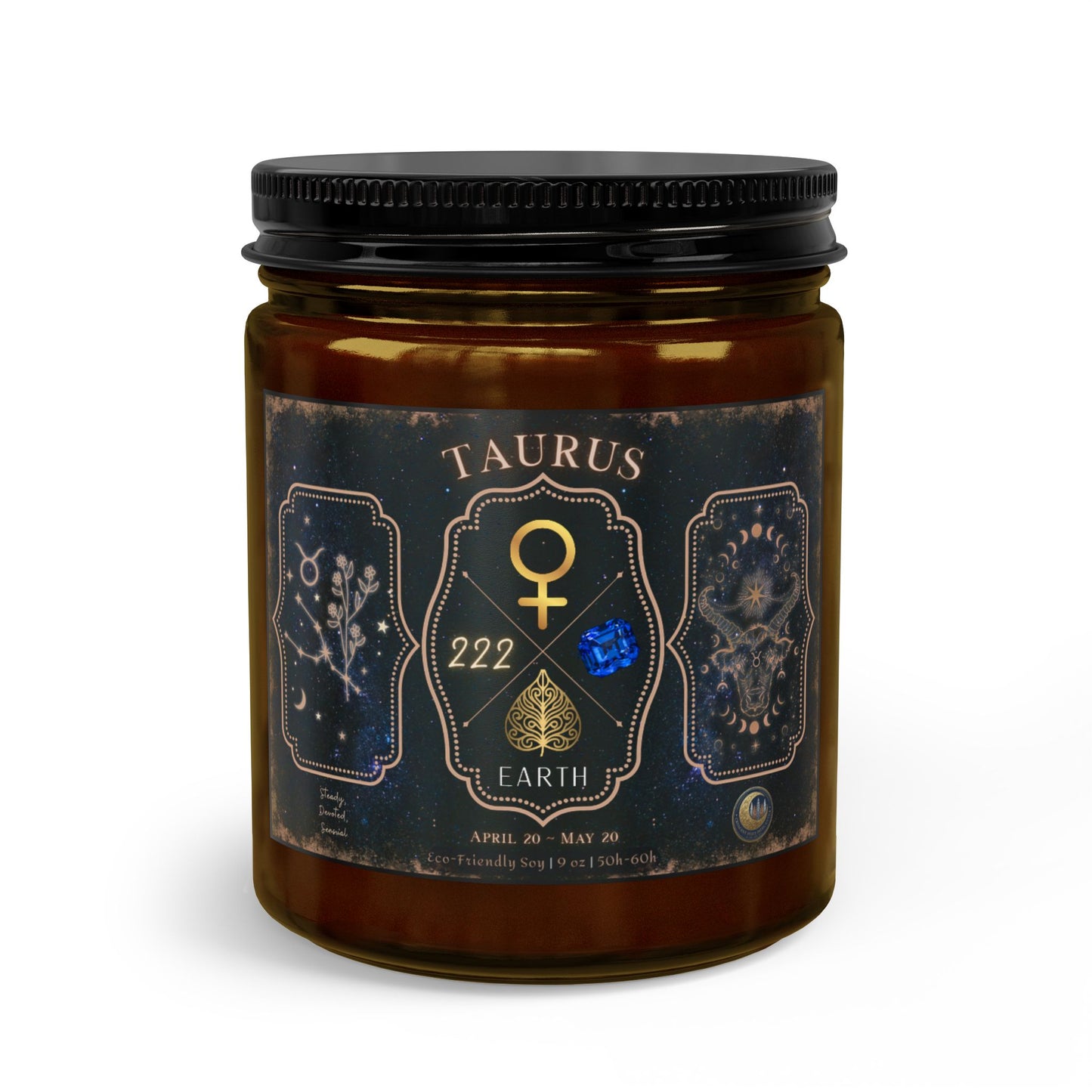 Taurus Zodiac Candle Gift Set with Matches & Wick Trimmer