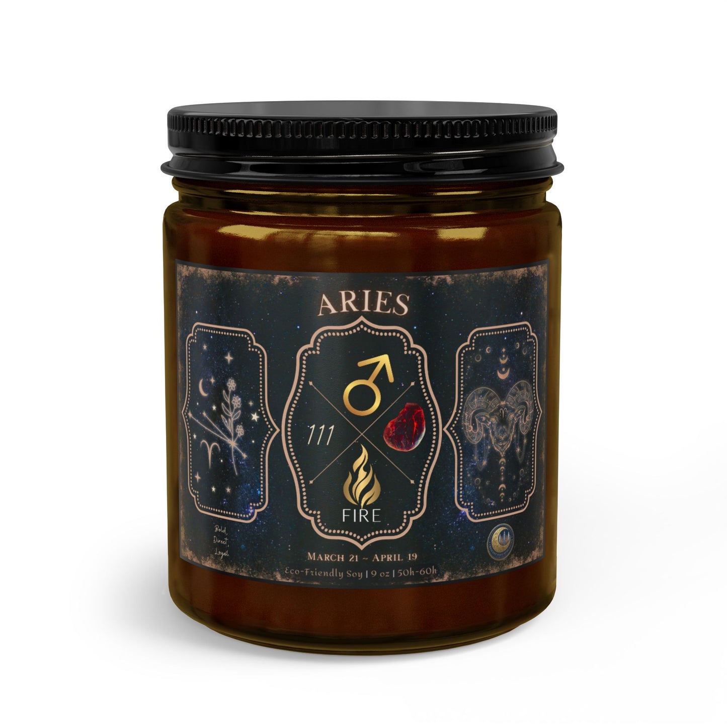 Aries Zodiac Candle Gift Set with Matches & Wick Trimmer