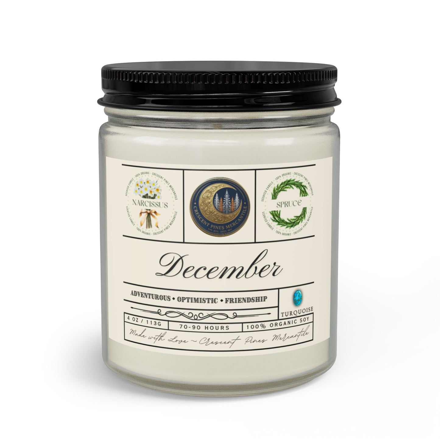 December Birth Month Candle Gift Set with Matches & Wick Trimmer
