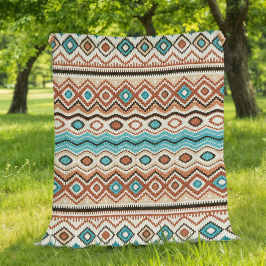 Southwest Pattern Sherpa Blanket: Cozy Aztec-Inspired Throw