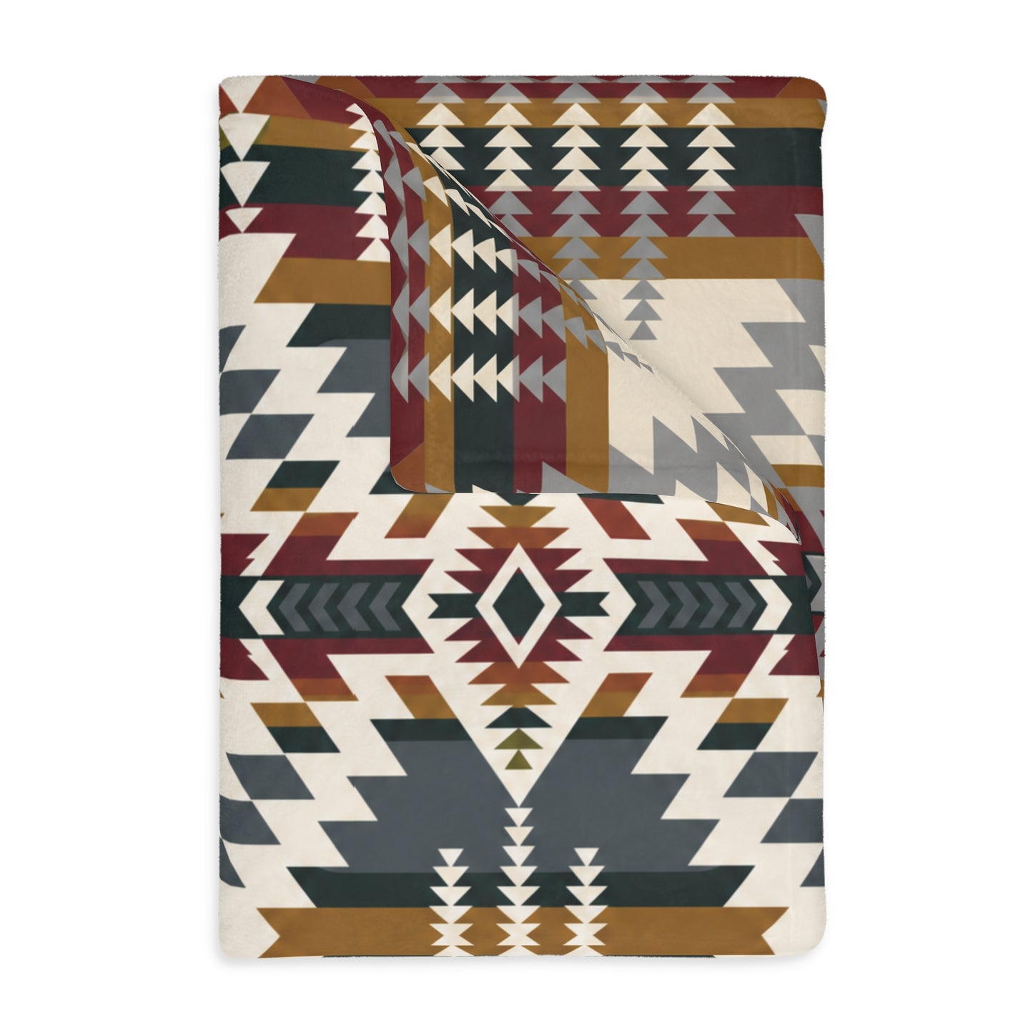 Velveteen Blanket: Southwestern Reversible Geometric Throw