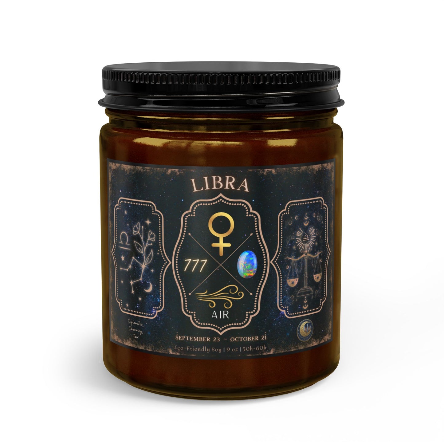 Libra Zodiac Candle Gift Set with Matches & Wick Trimmer