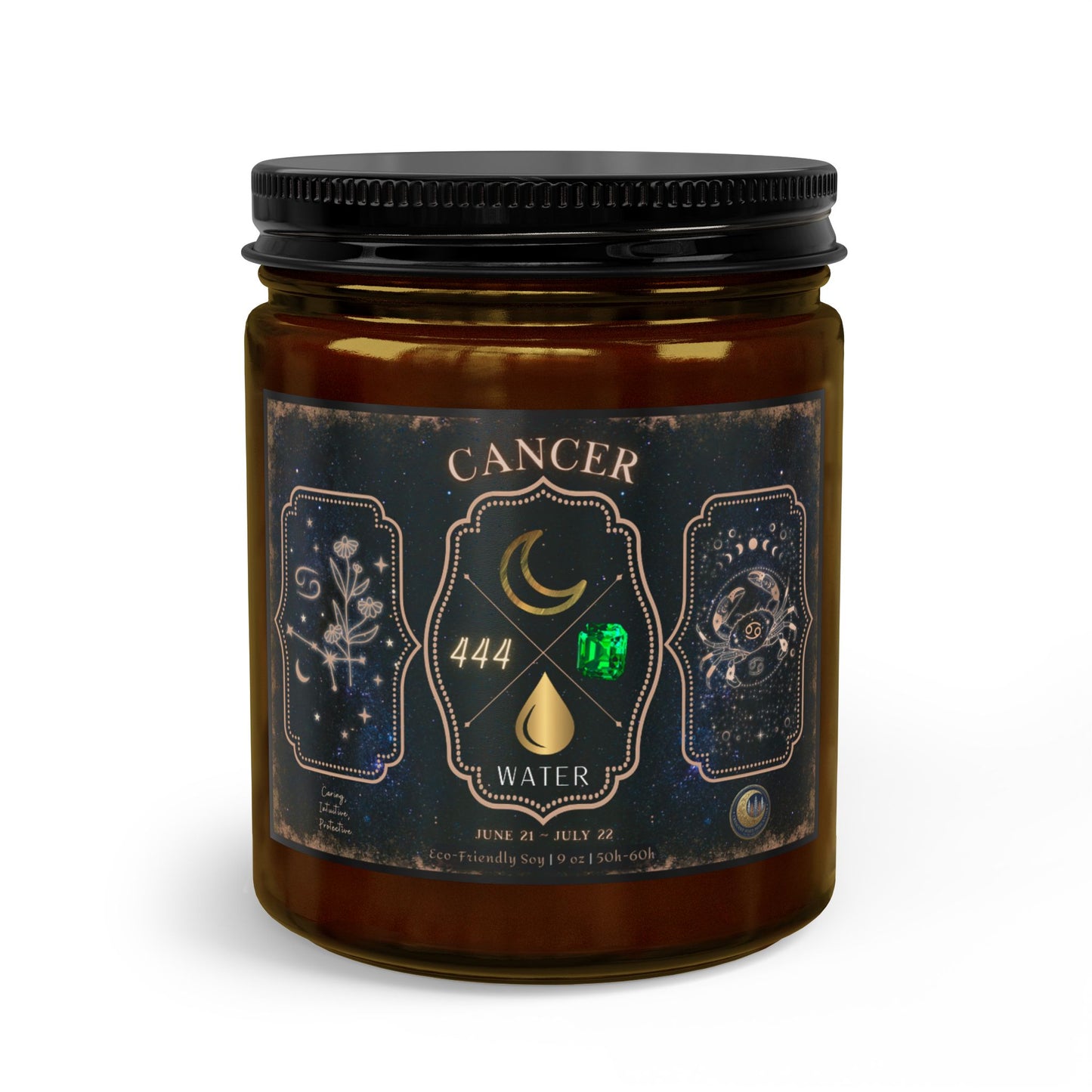 Cancer Zodiac Candle Gift Set with Matches & Wick Trimmer