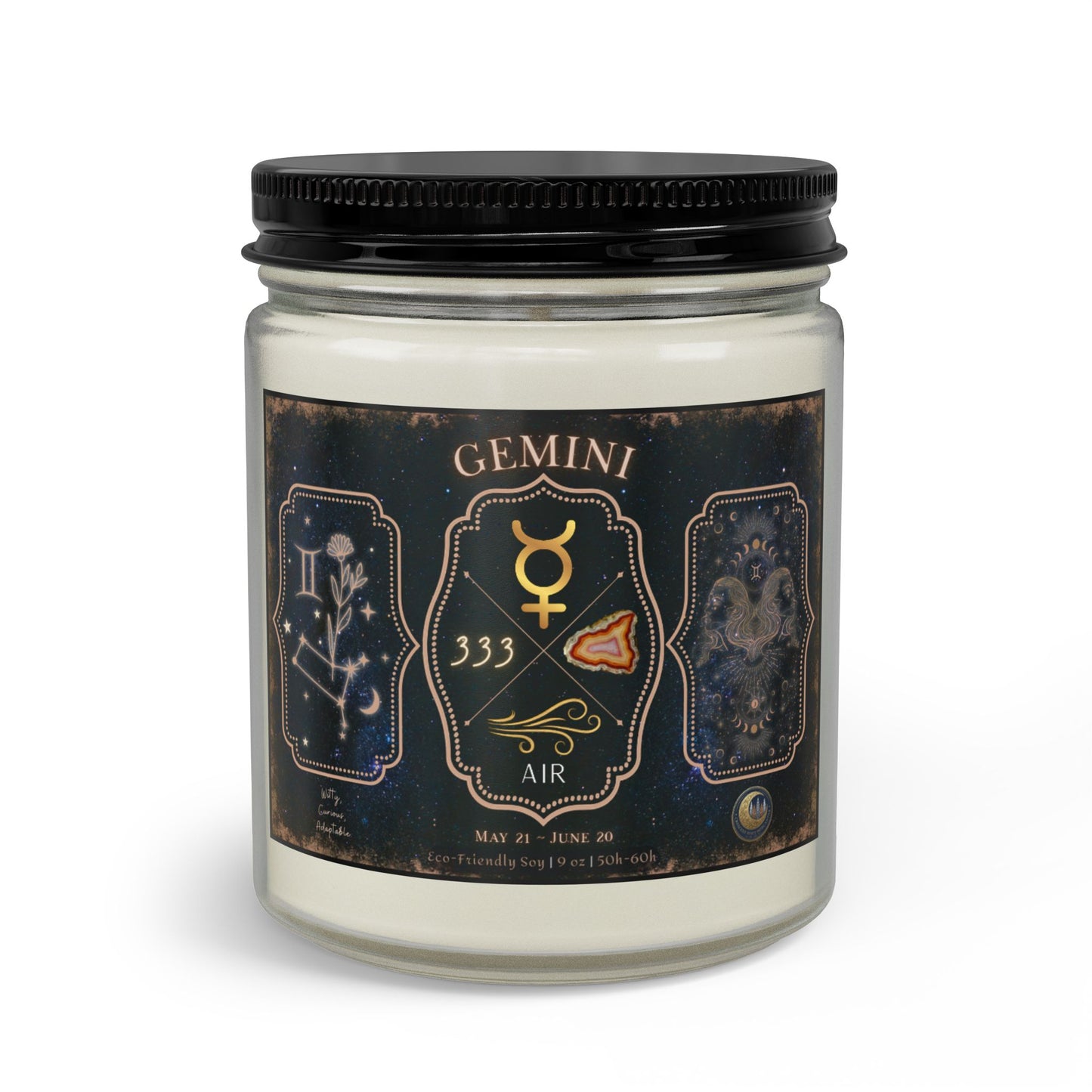 Gemini Zodiac Candle Gift Set with Matches & Wick Trimmer