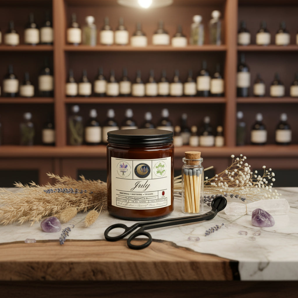 July Birth Month Gift Set with Matches & Wick Trimmer