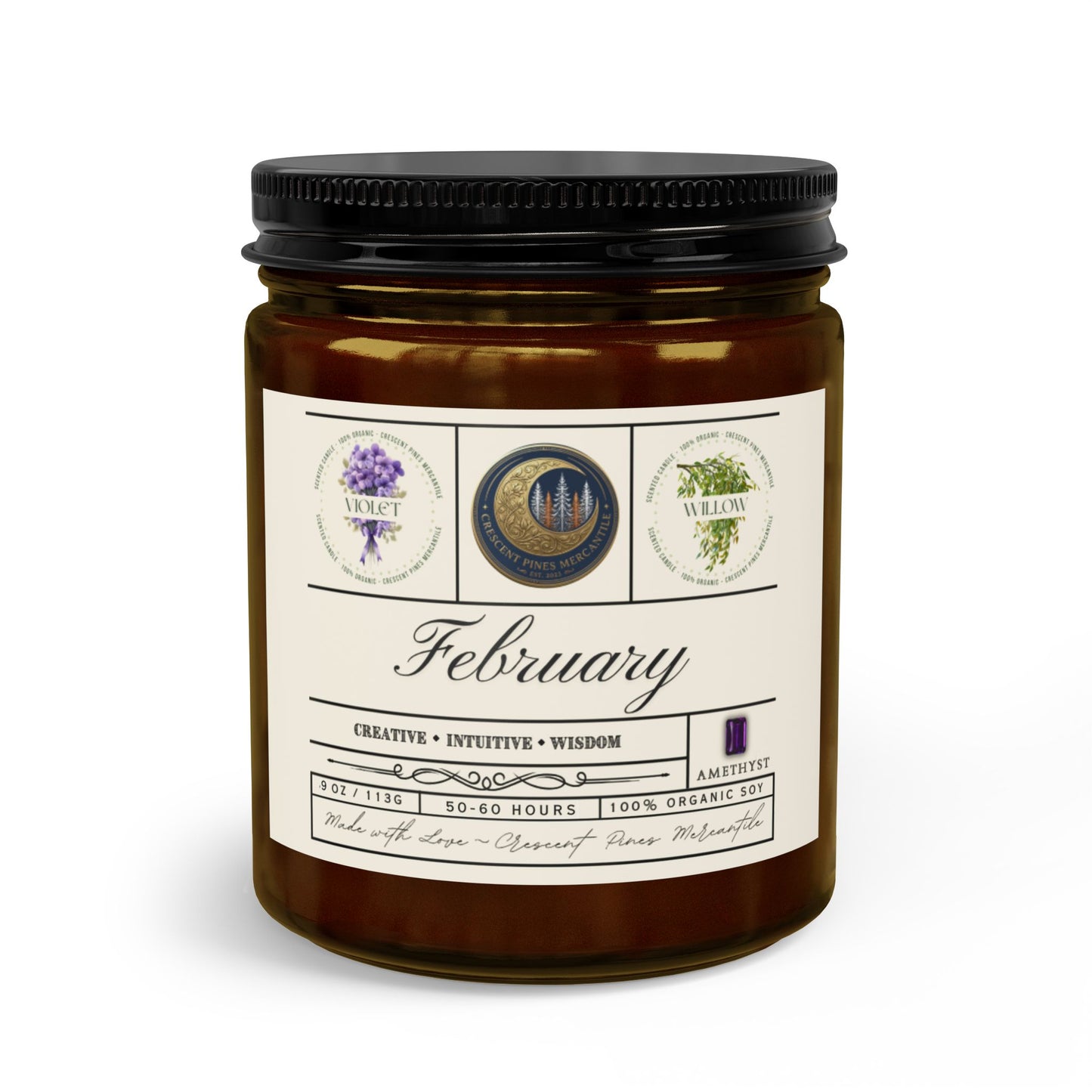 February Birth Month Candle Gift Set with Matches & Wick Trimmer