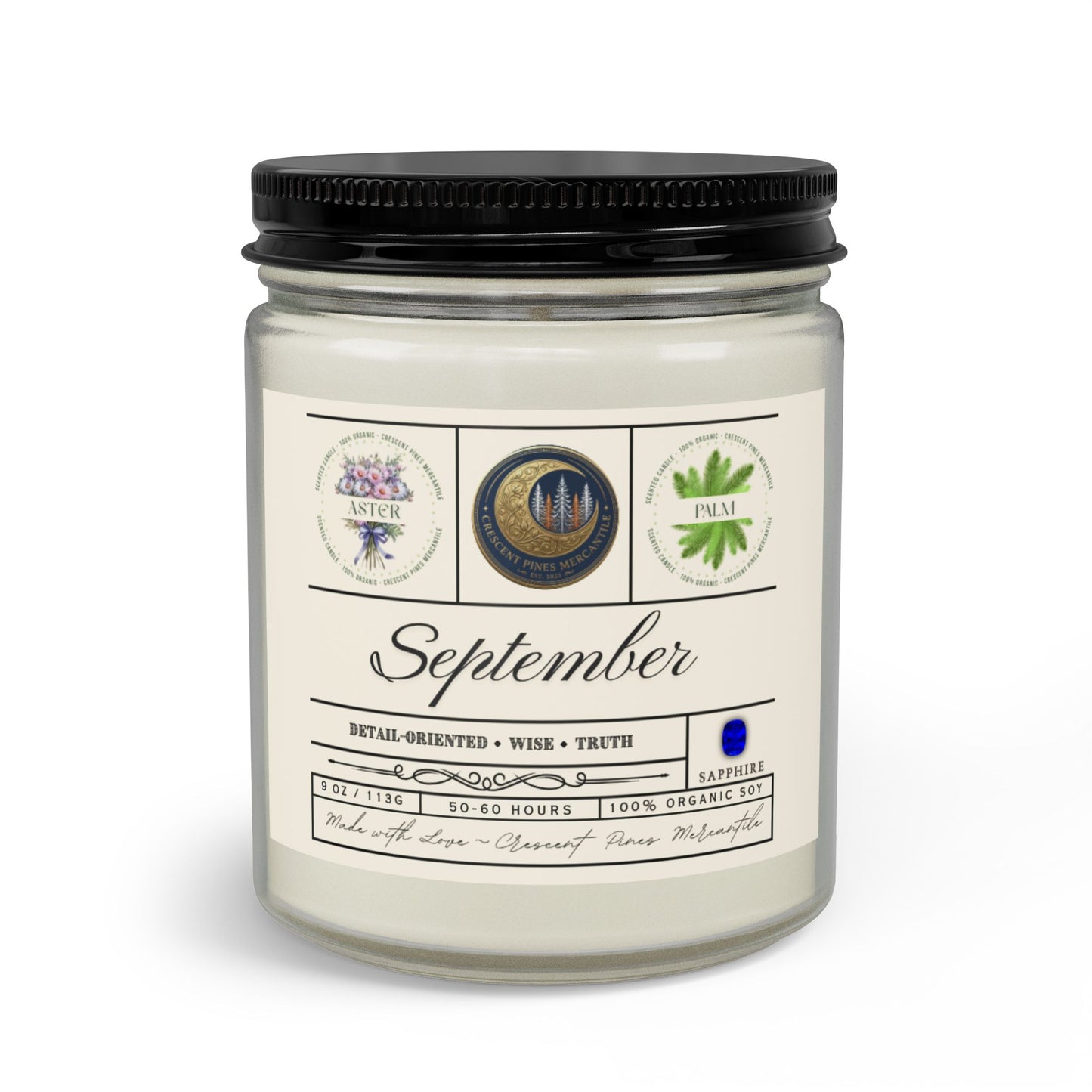 September Birth Month Candle Gift Set with Matches & Wick Trimmer