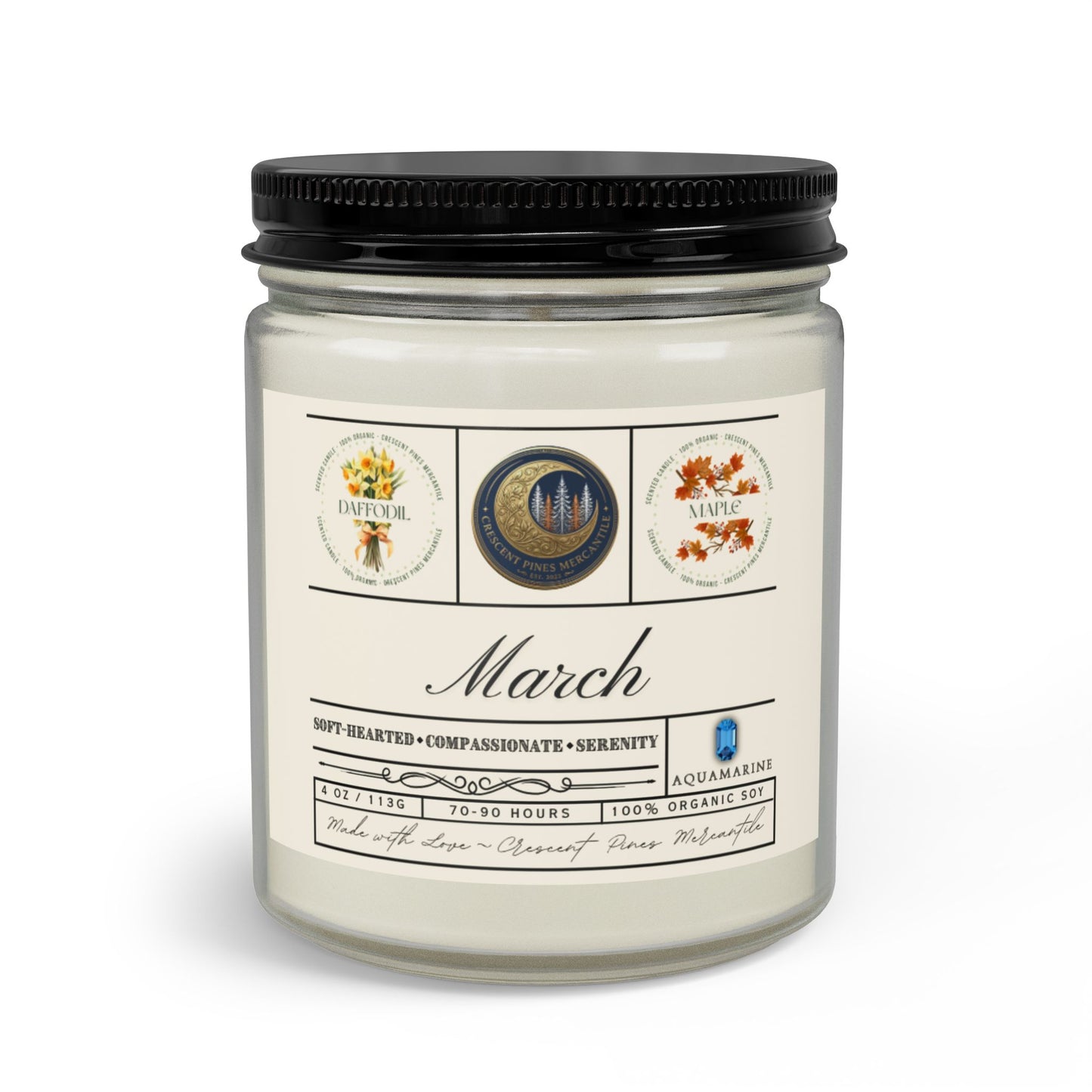 March Birth Month Candle Gift Set with Matches & Wick Trimmer