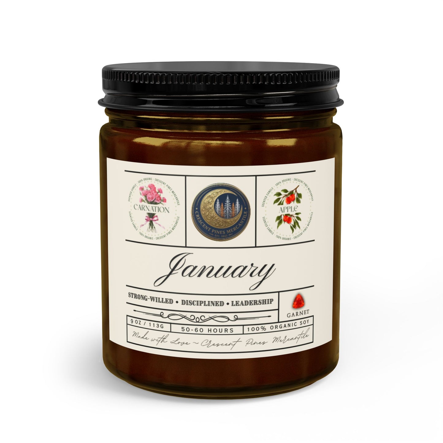 January Birth Month Candle Gift Set with Matches & Wick Trimmer