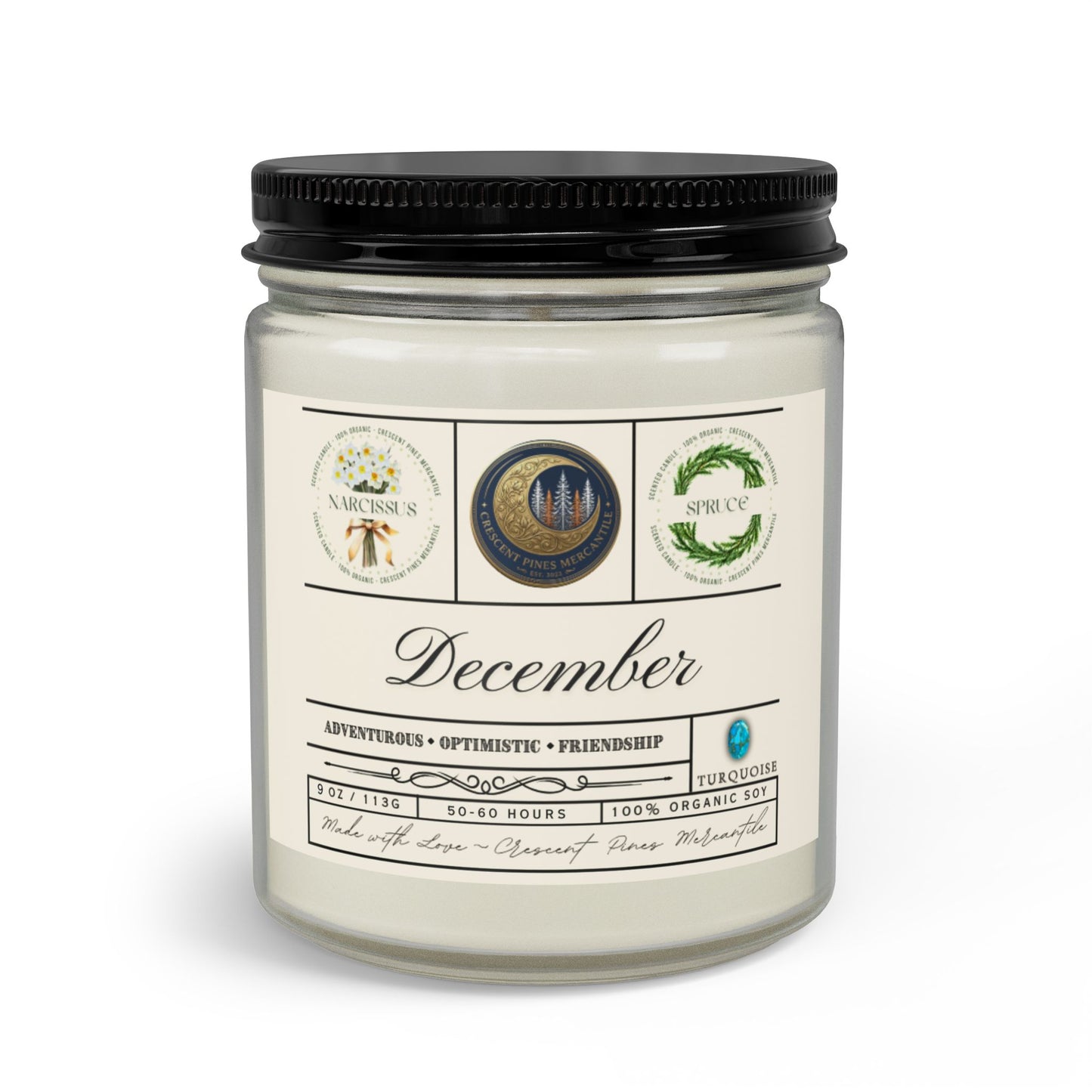 December Birth Month Candle Gift Set with Matches & Wick Trimmer
