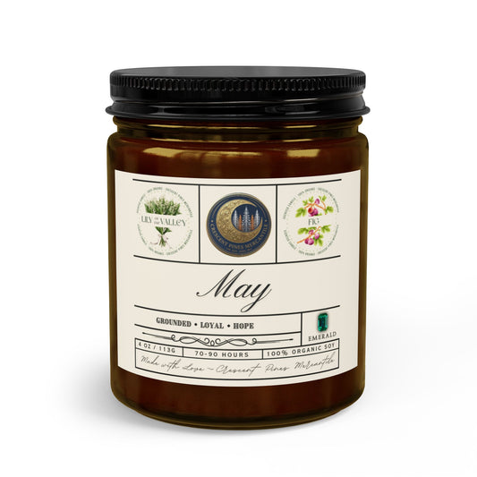 May Birth Month Candle Gift Set with Matches & Wick Trimmer
