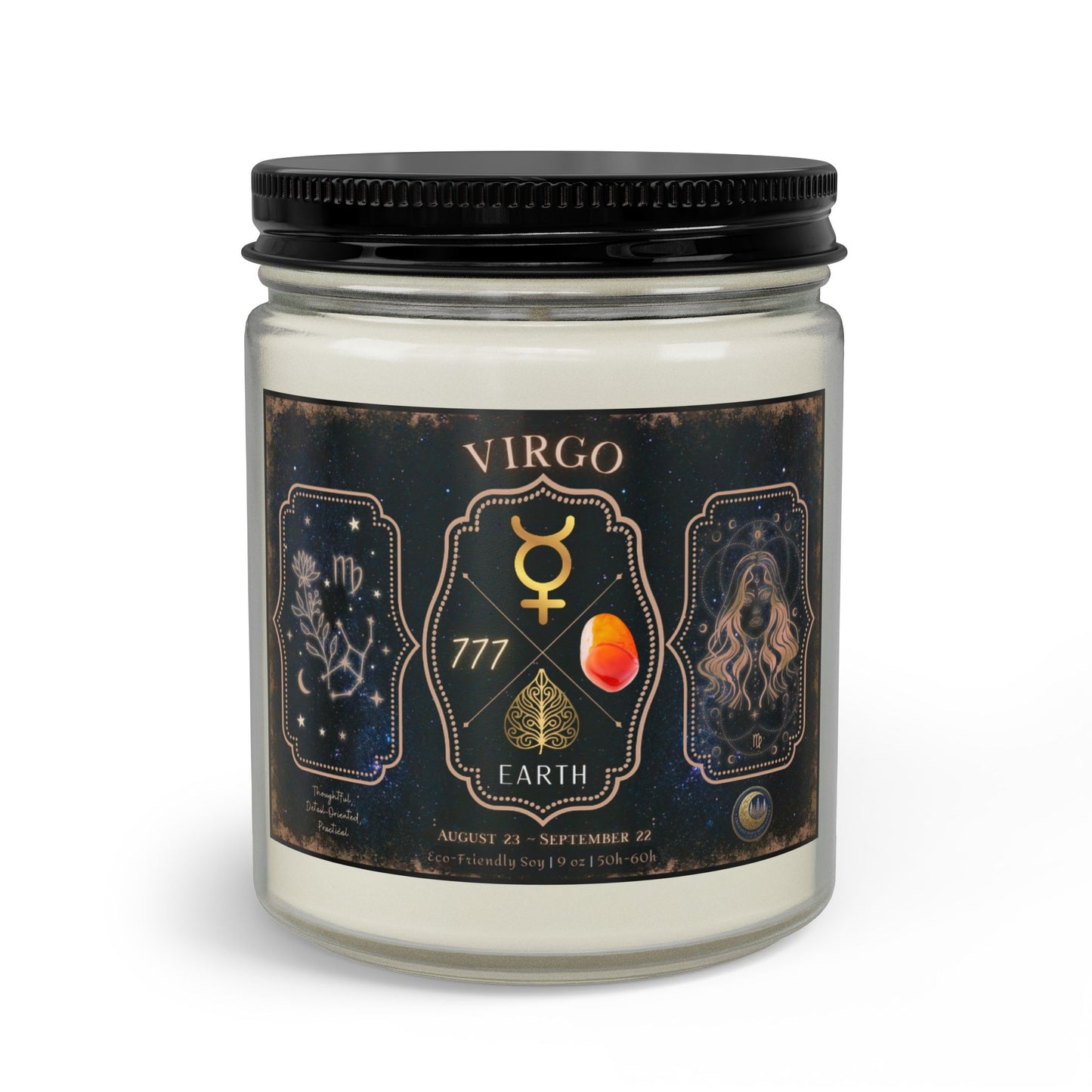 Virgo Zodiac Candle Gift Set with Matches & Wick Trimmer