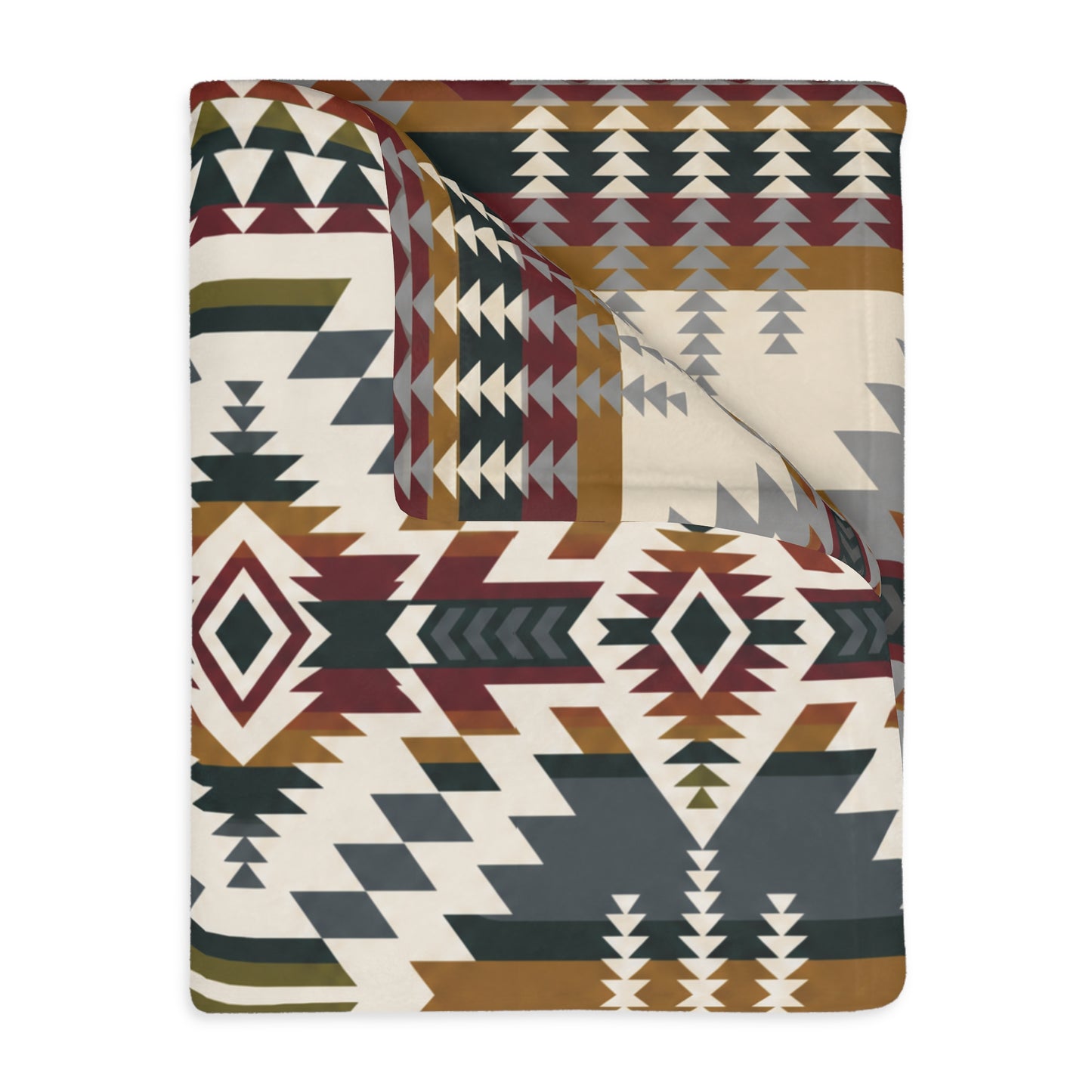 Velveteen Blanket: Southwestern Reversible Geometric Throw