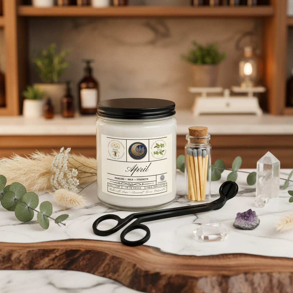 April Birth Month Candle Gift Set with Matches & Wick Trimmer