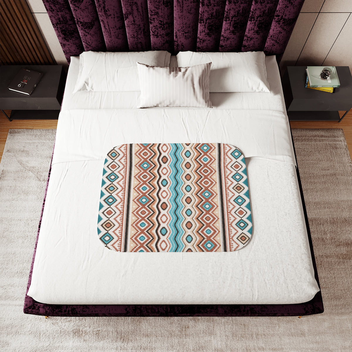 Southwest Pattern Sherpa Blanket: Cozy Aztec-Inspired Throw