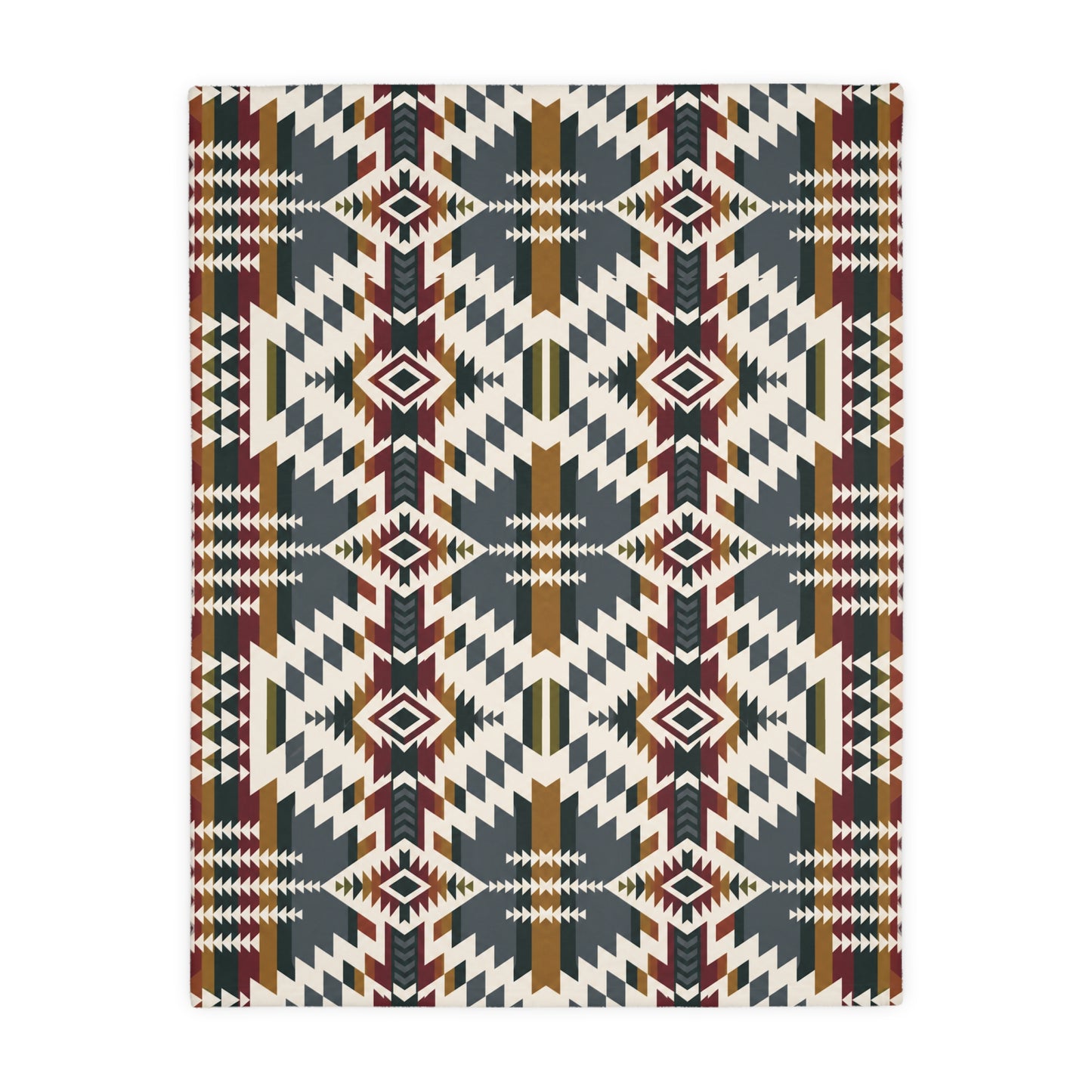 Velveteen Blanket: Southwestern Reversible Geometric Throw