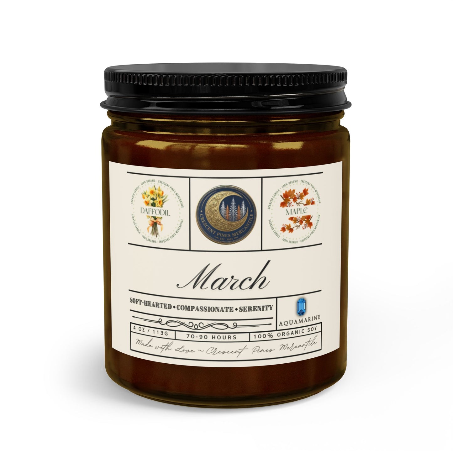 March Birth Month Candle Gift Set with Matches & Wick Trimmer