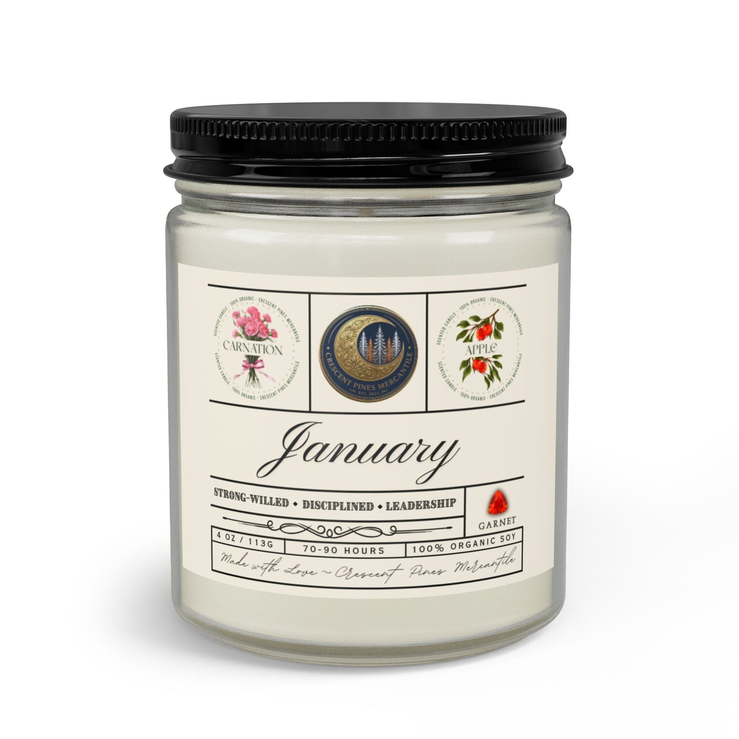 January Birth Month Candle Gift Set with Matches & Wick Trimmer