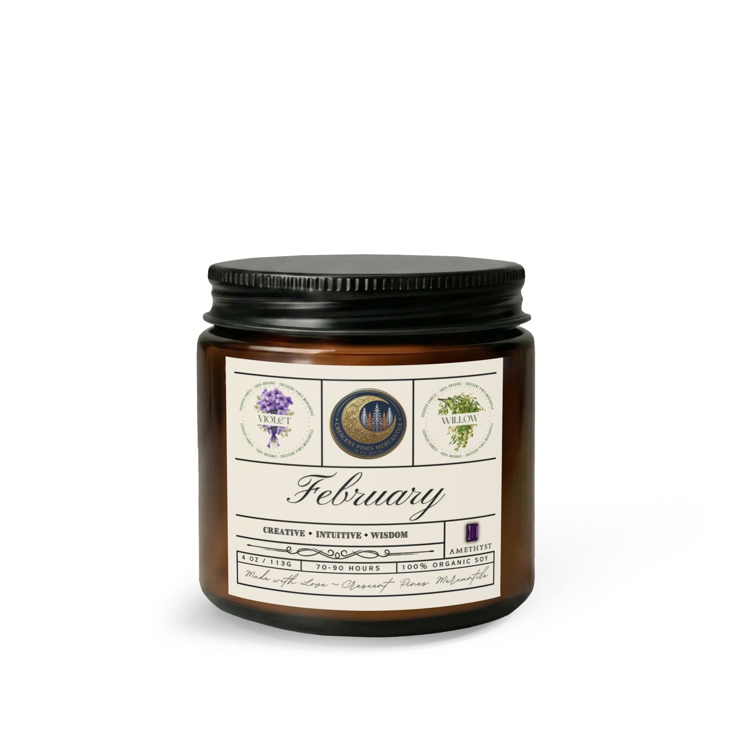 February Birth Month Candle Gift Set with Matches & Wick Trimmer