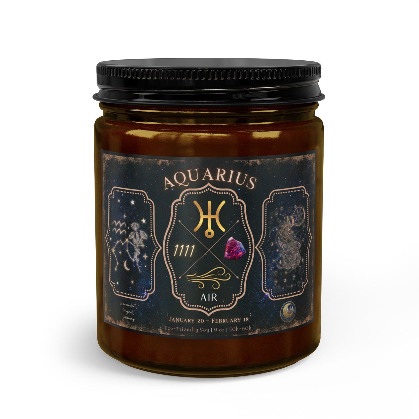 Aquarius Zodiac Candle Gift Set with Matches & Wick Trimmer