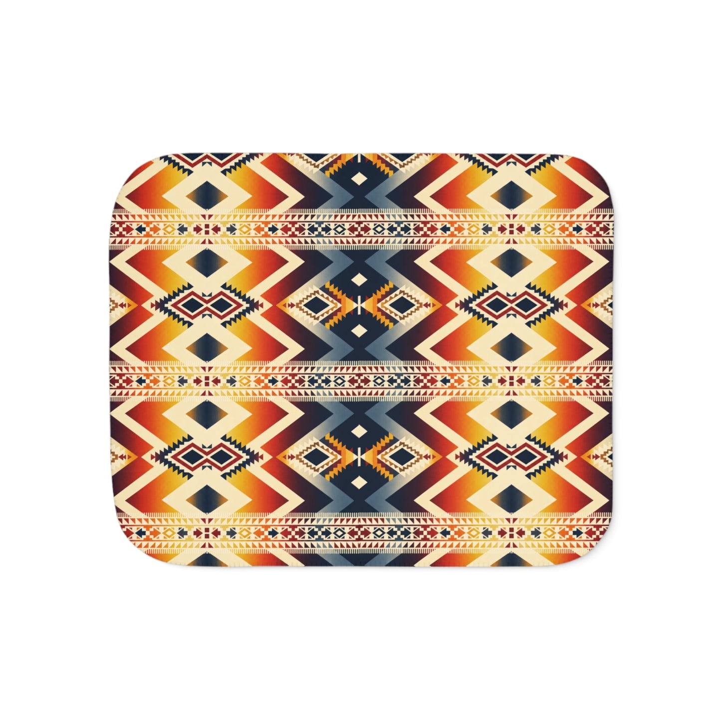 *Southwest Pattern Sherpa Blanket: Cozy Reversible Boho Throw