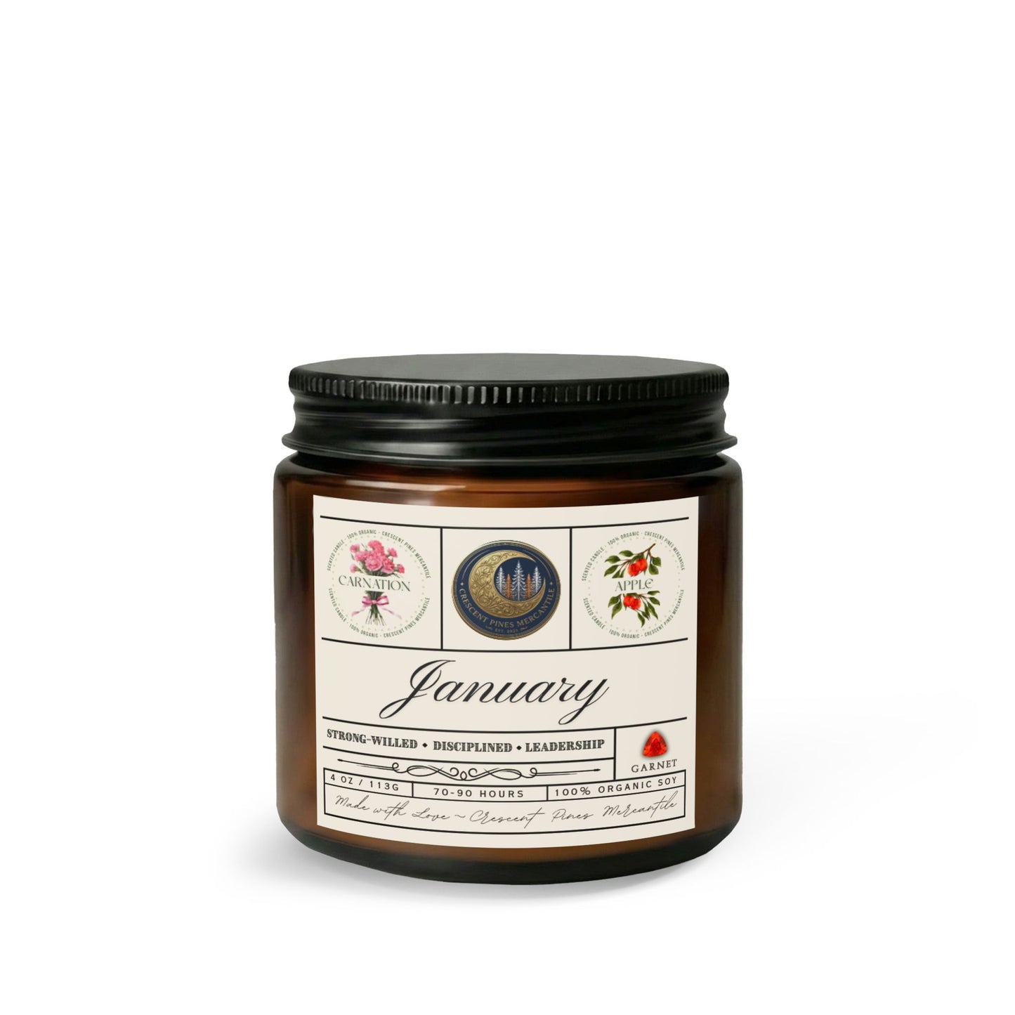 January Birth Month Candle Gift Set with Matches & Wick Trimmer